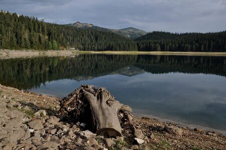 black lake, montenegroの写真素材