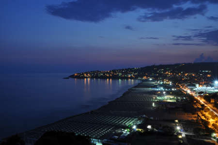 the night view of Gaeta, Italyの写真素材