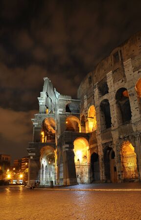 Coliseum at night, Rome, Italyの写真素材
