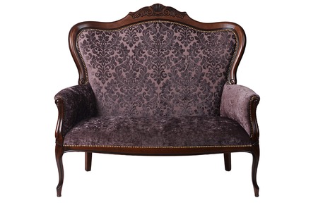 Old antique sofa isolated on white background