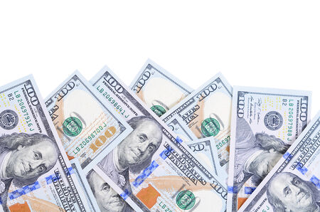 The hundred dollars isolated on white background