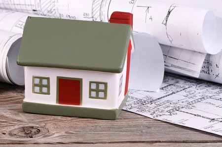 Projects of houses with toy model houseの写真素材