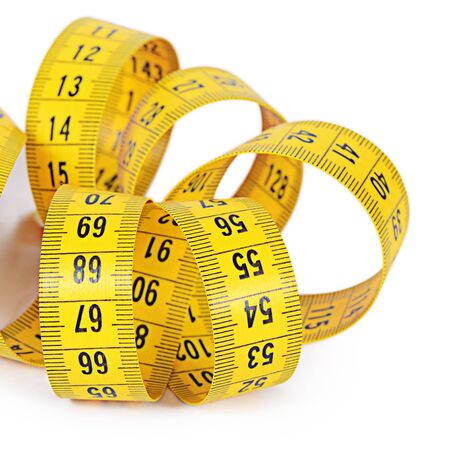 The measuring tape isolated on white background