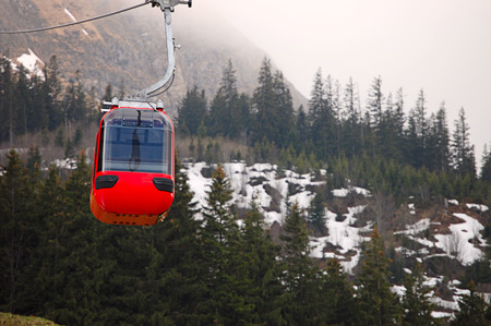 The lift in mountains in a Switzerlandの写真素材