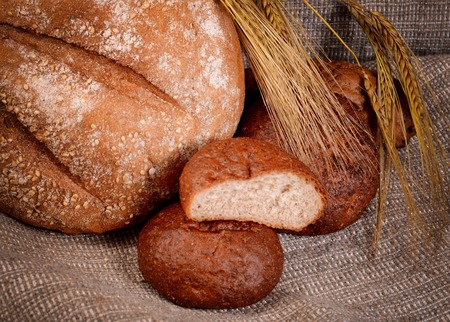The fresh bread with ears a rye