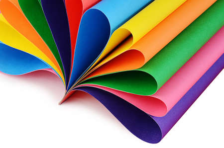 Set color paper isolated on white backgroundの写真素材