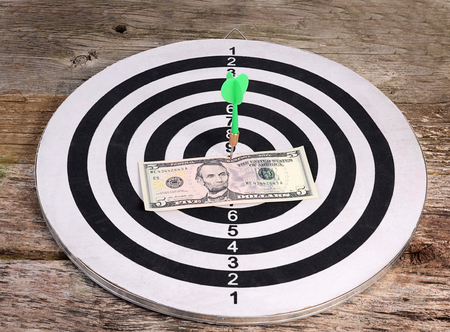 The darts on a wooden background. Macroの写真素材