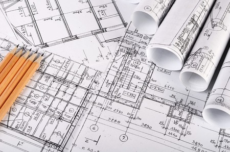The projects of houses as a backgroundの写真素材