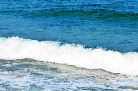 Close up view beautiful blue ocean wave