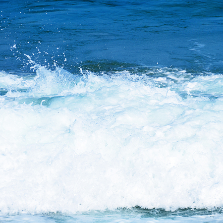 Close up view beautiful blue ocean waveの写真素材