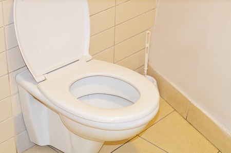 White toilet bowl in the toilet roomの写真素材