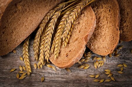 The fresh bread with ears a rye