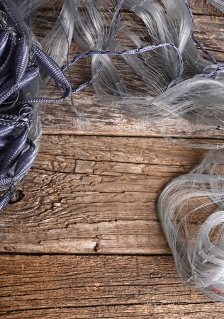 Net from the fishing line close upの写真素材