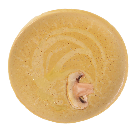 The mushroom cream soup with champignon close-upの写真素材