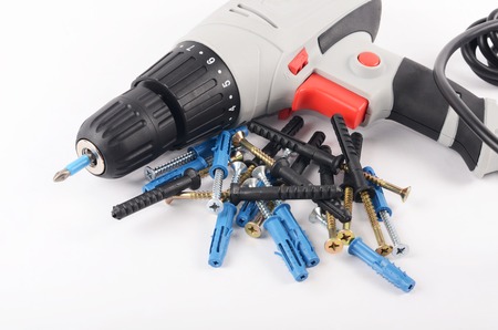 The new screwdriver with screws close up