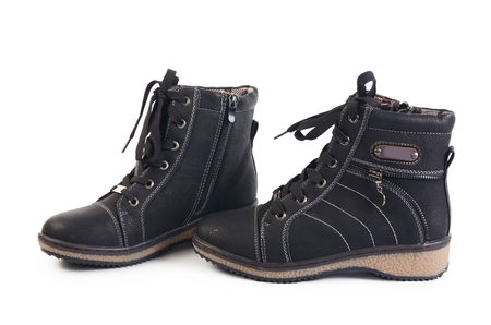 Women's autumn boots isolated on white backgroundの写真素材