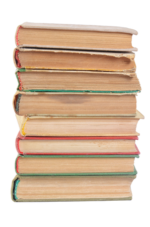 Pile of books isolated on white backgroundの写真素材