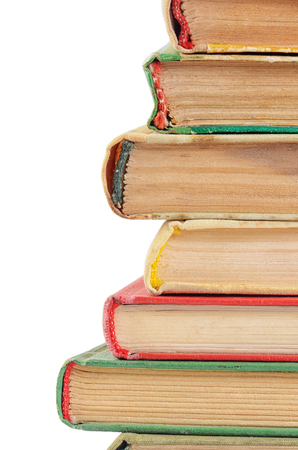 Pile of books isolated on white backgroundの写真素材