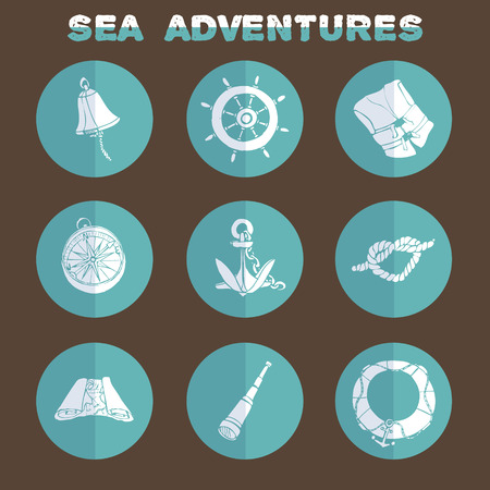 sea iconsのイラスト素材