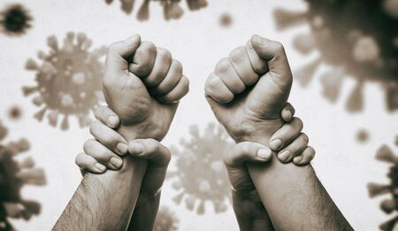 Concept of confrontation, domestic violence, family quarrel during the coronavirus covid-19...