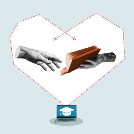 Red paper heart under an umbrella, art collage. The concept of life and health insurance, marriage...