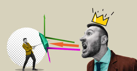 Immune to negative emotions, stress tolerance. art collage.
