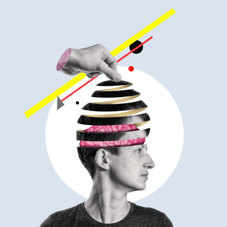 Problems and opportunities of the human brain. art collage.