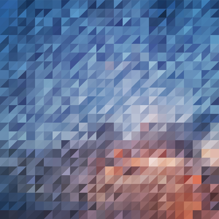 Blue Orange Abstraction, Composed Of Blue Orange Bricks, Different Shades.のイラスト素材