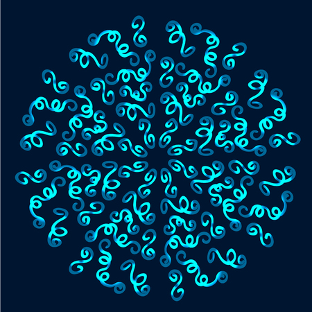 Image of snowflakes from the ornament on a dark blue background. EPS10のイラスト素材