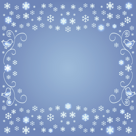Image of snowflakes from the ornament on a dark blue background. EPS10のイラスト素材