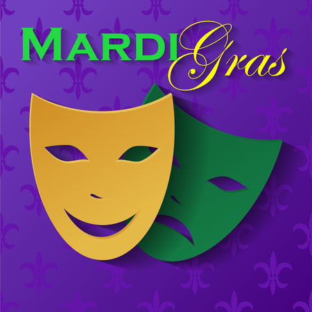 Masquerade party mask. Carnival mask isolated on purple background, front viewのイラスト素材