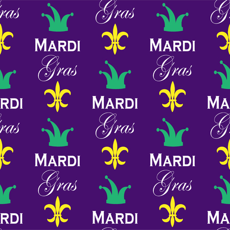 Seamless pattern of Mardi Gras symbols . Vector illustrationのイラスト素材