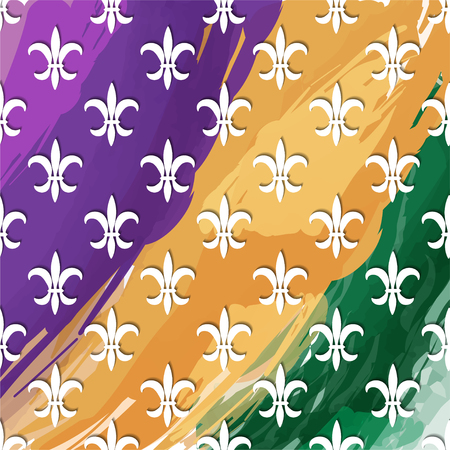 Mardi Gras Carnival pattern with fleur-de-lis. Vector illustrationのイラスト素材