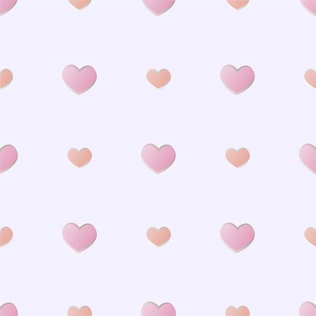 Flat vector seamless pattern with pink hearts on gray background. EPS10のイラスト素材