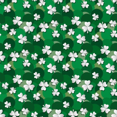 Clover On A Background Of Green Brushstrokesのイラスト素材