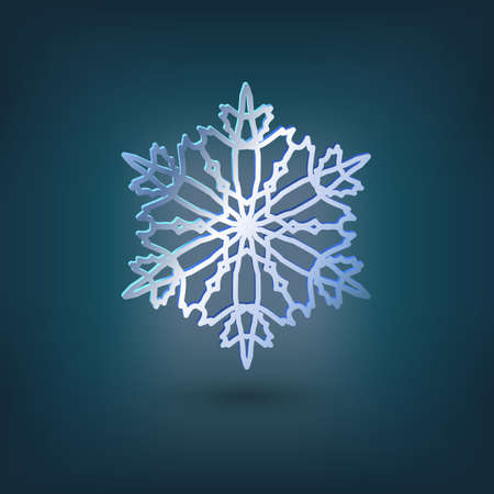 3d snowflake graphic icon with flickering lightのイラスト素材
