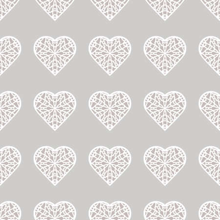 Vector seamless retro pattern with mosaic hearts