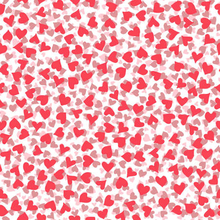 Heart icons seamless pattern on white background. Texture background.