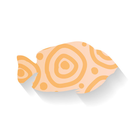 Colored fish icon. An abstract design or decoration elementのイラスト素材