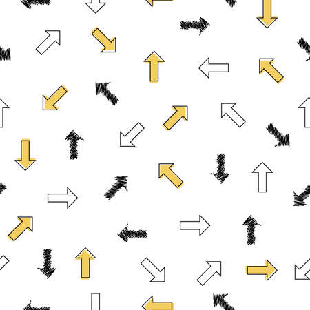 Seamless pattern with isolated arrows on a white background.のイラスト素材