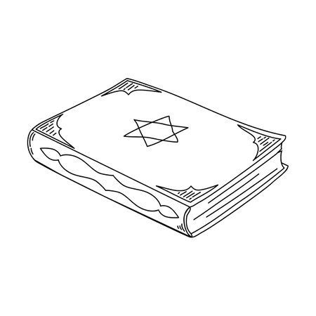 The Torah scroll icon is isolated on a white background.のイラスト素材