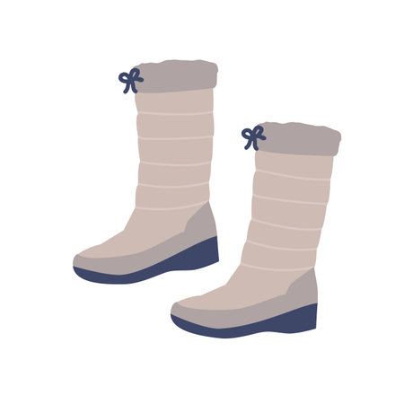 Winter boots hand drawn element on white backgroundのイラスト素材