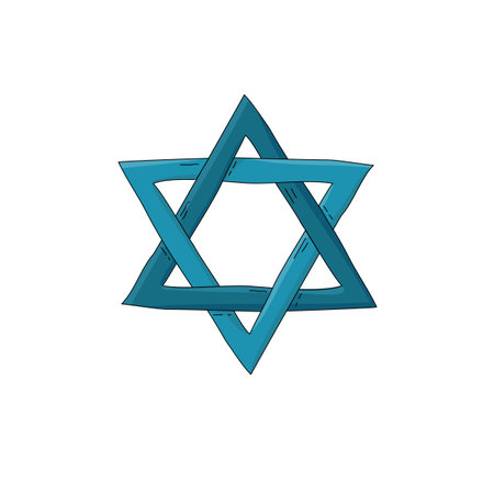 Hand drawn style Star of David Jewish religious symbolのイラスト素材