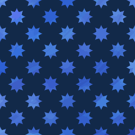 A pattern with stars with a blue watercolor texture. Vector illustrationのイラスト素材