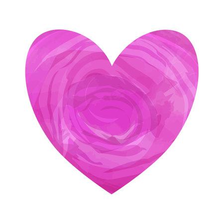 Watercolor painted pink heart, vector element for your designのイラスト素材