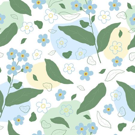 Floral seamless pattern hand-drawn. Flower graphic design.のイラスト素材