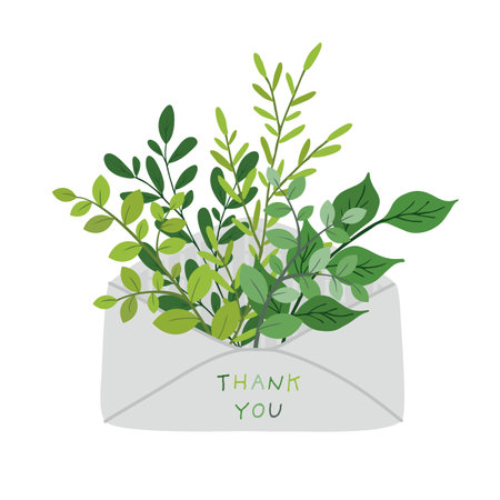 Flowers in paper envelope on white background.のイラスト素材