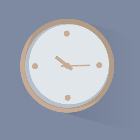 Clock icon in flat style, timer on gray background.のイラスト素材