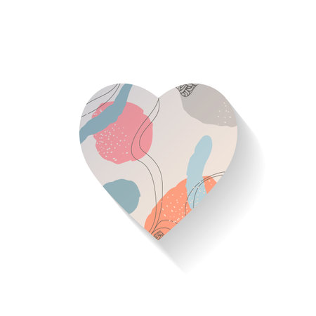 Abstract hand-drawn pattern in the shape of a heart. A design element.のイラスト素材