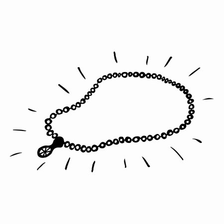 Necklace with gem hand drawn outline doodle icon. Female accessory - necklace vector sketch illustration for print, web, mobile and infographics isolated on white background.のイラスト素材